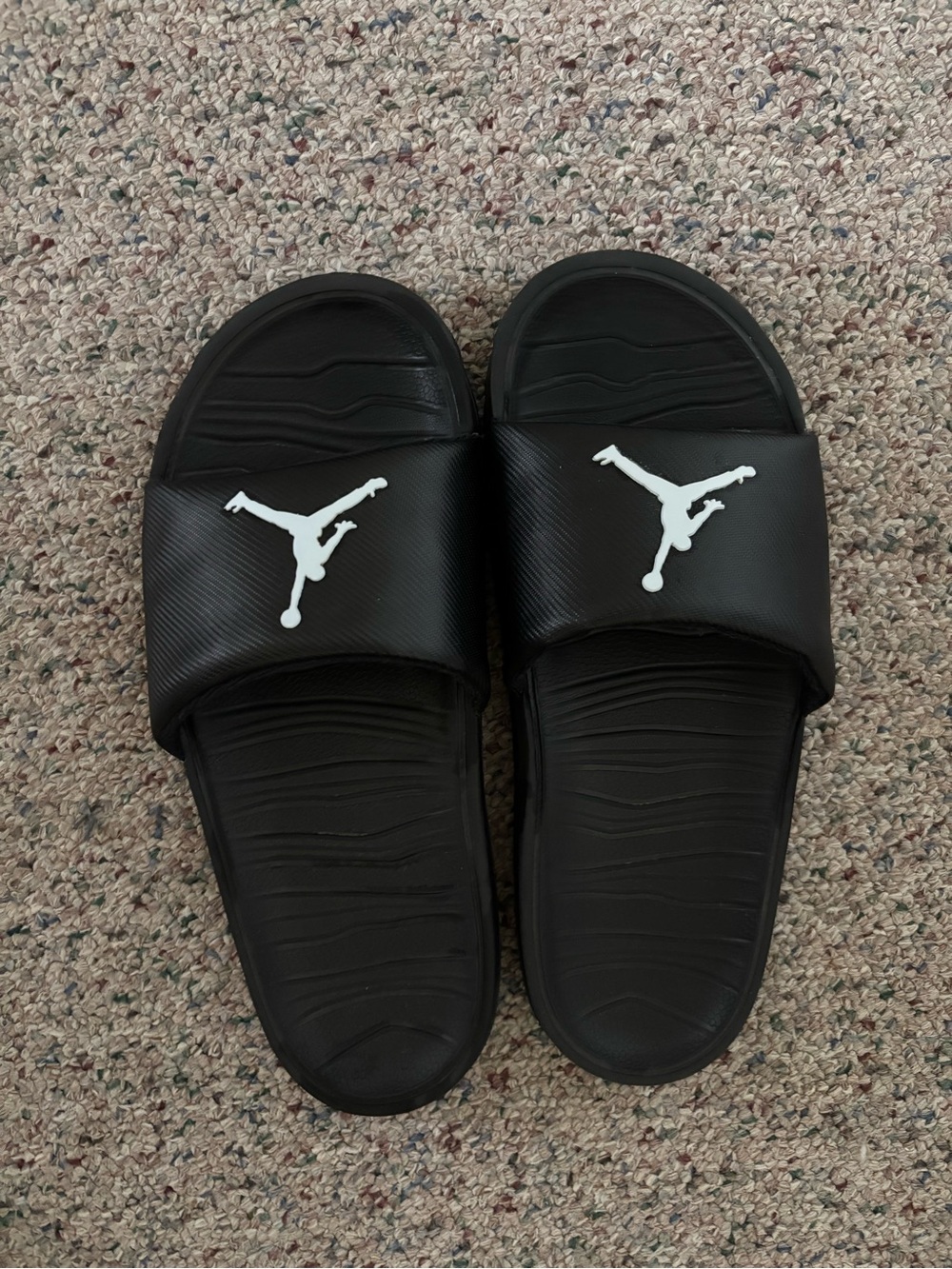 Jordan Black Slide Sandals with White Jumpman